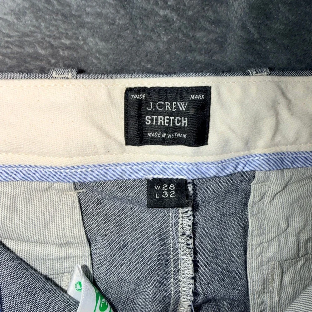 J.Crew Mens 484 Slim Fit Chino Pants Size 28x32‎ Blue Stretch Flat Front